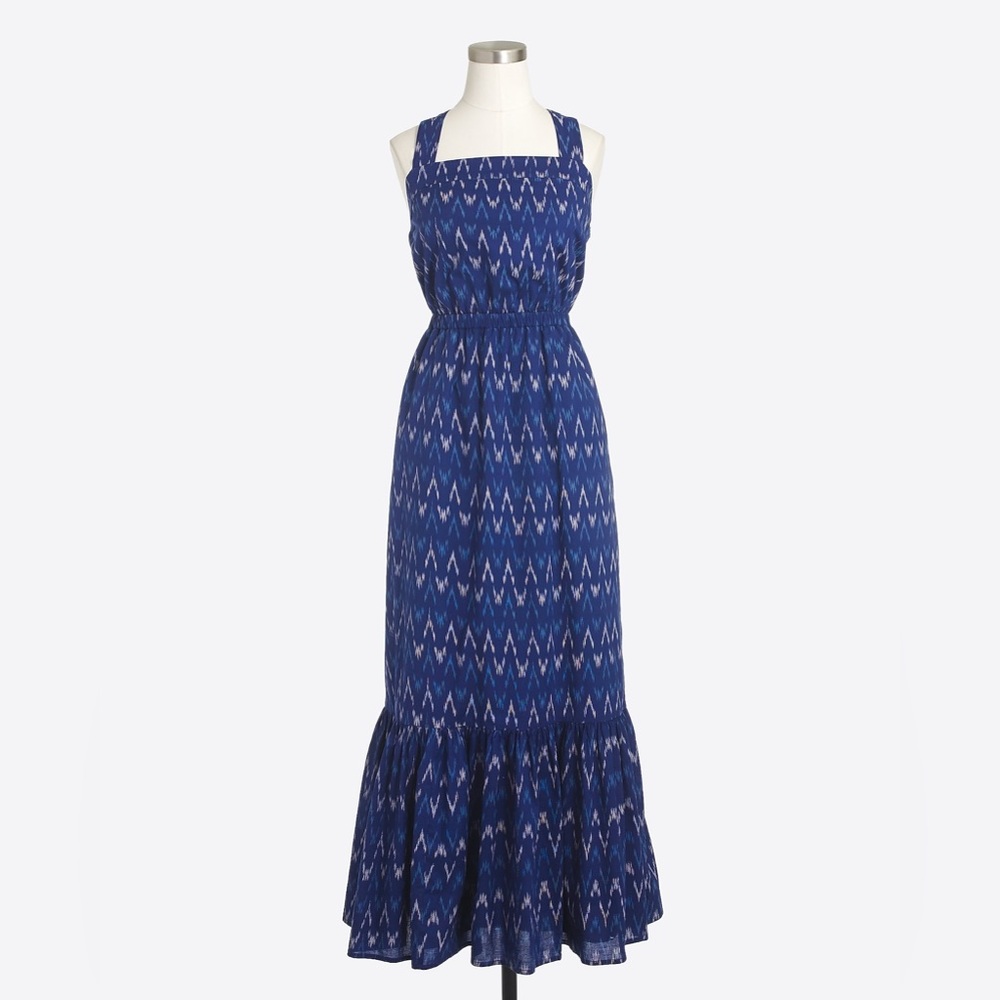 J. Crew Ikat maxi dress Navy Patterned Maxi Dress